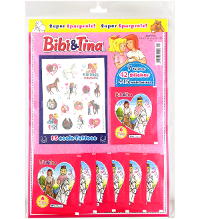 Bibi & Tina Pferdestarkes Sticker-Album - Multipack da 7 bustine + 20 Tattoos