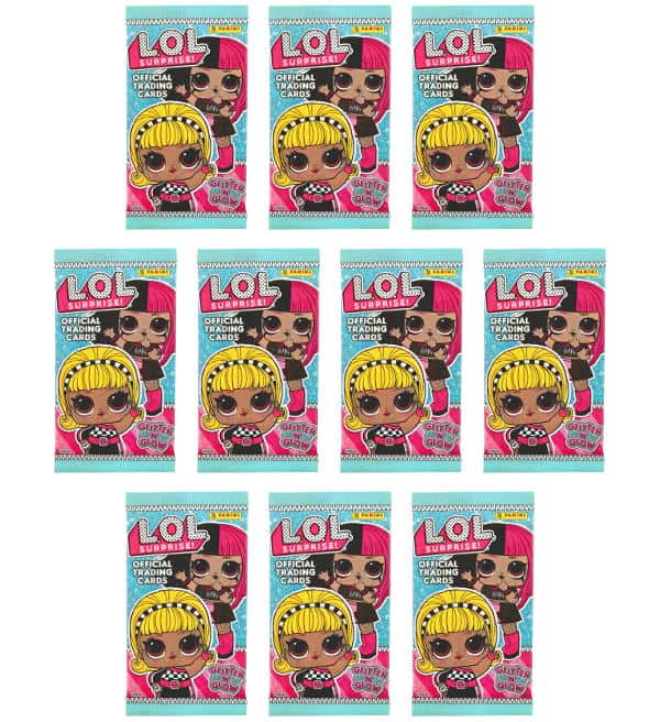 Panini LOL Surprise Glitter N Glow Trading Cards 10 Bustine, Stickerpoint
