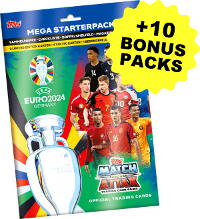 Topps EURO 2024 Match Attax Trading Cards - Starterpack + 10 Bonus Packs