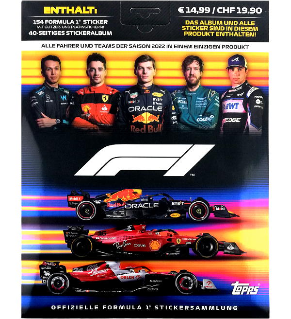 Topps F1 Formula 1 StickerSet 2022 154 Figurine + Album Tedesco