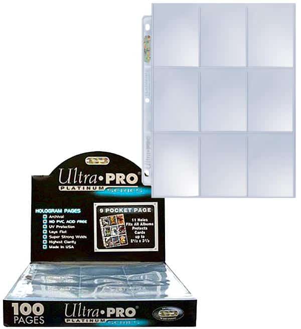 Ultra Pro Platinum Series 9-Pocket Pages - 100 x 9-Pocket Page, Stickerpoint